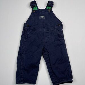 OshKosh B’gosh Overalls Navy Blue Fleece Lined Ranch Rustic Farm Winter Fall 9mo